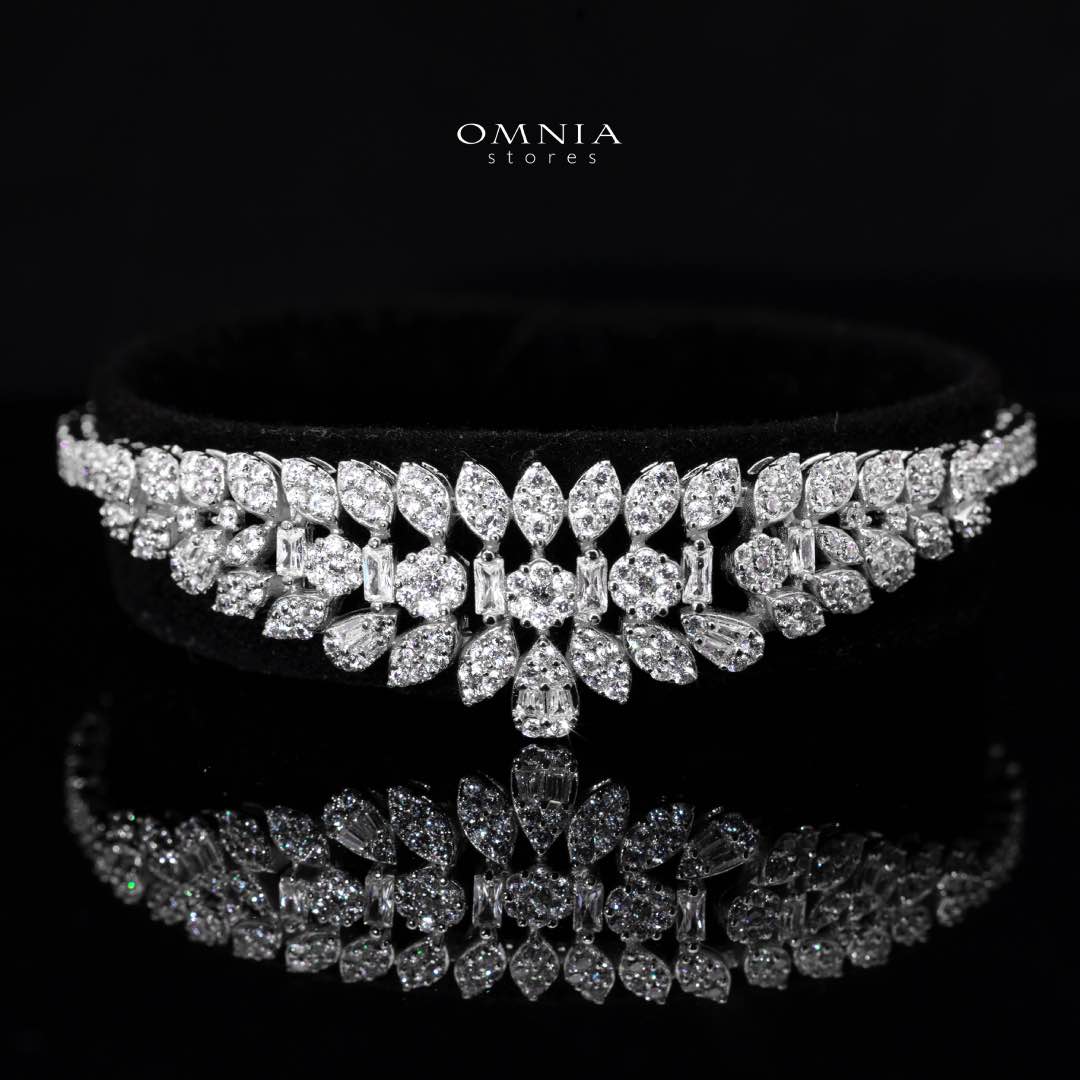 Omnia Sima White Luxury Bridal Full Set in High Quality Zircon Stone Rhodium Plated - OMNIASTORES KSA