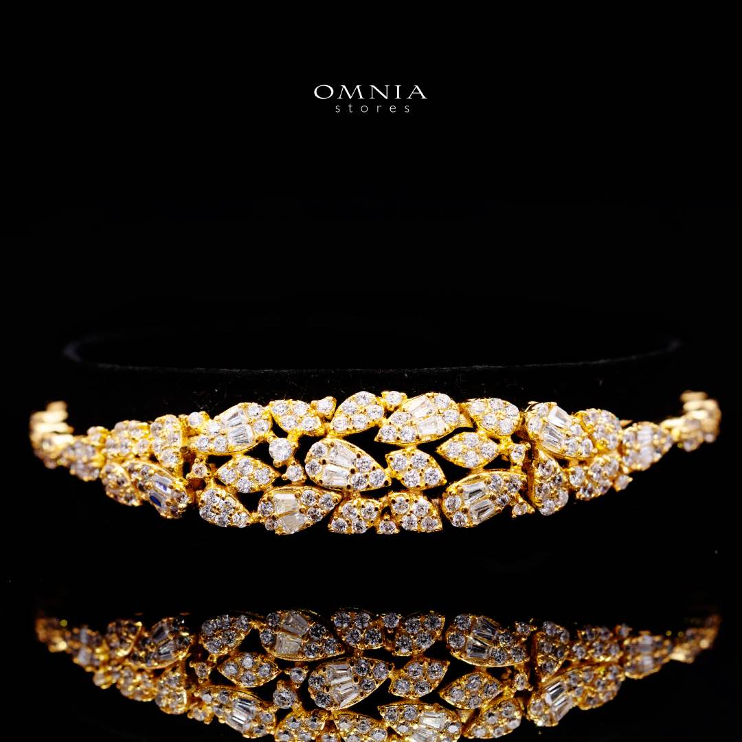 Alina Gold Bridal Full Set in High Quality Zircon Stone Rhodium Plated