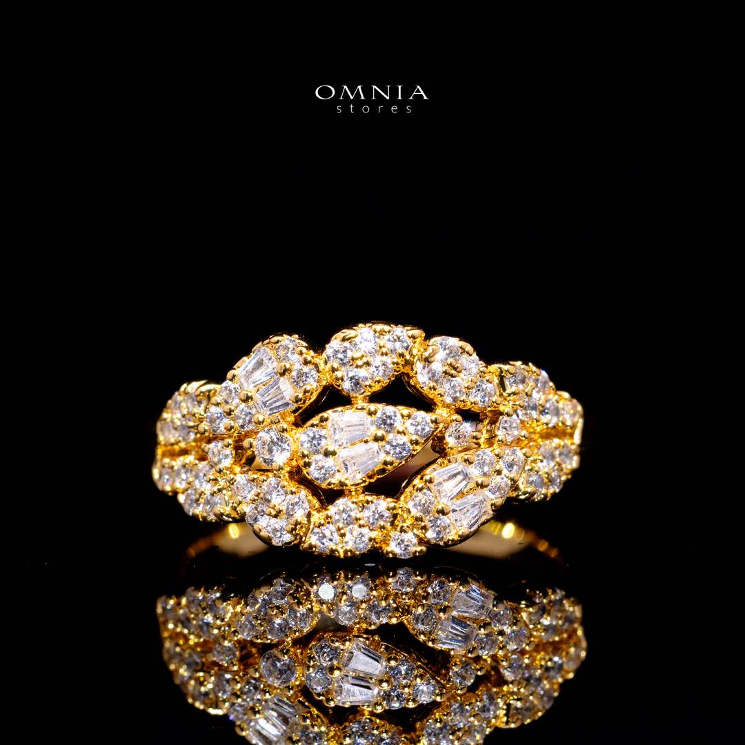 Alina Gold Bridal Full Set in High Quality Zircon Stone Rhodium Plated