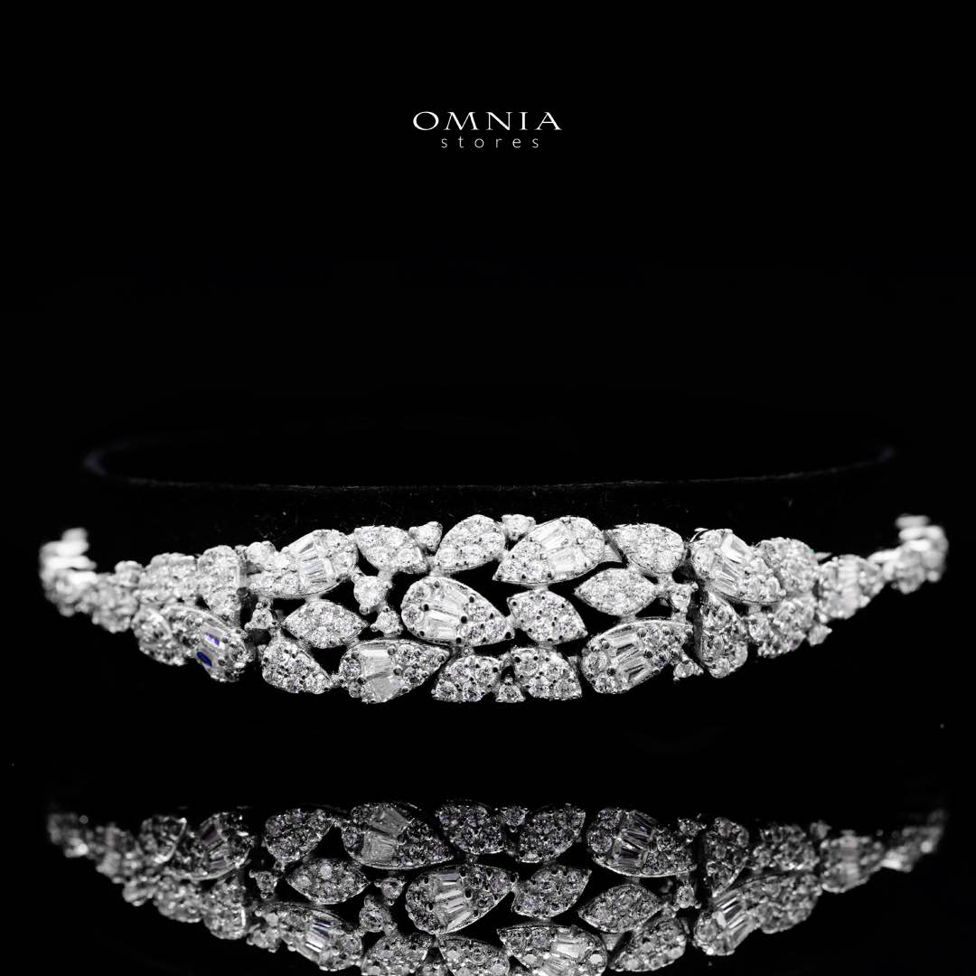 Omnia Alina White Bridal Full Set in High Quality Zircon Stone Rhodium Plated