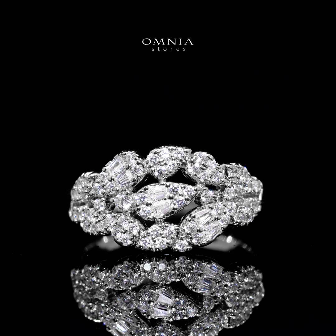 Omnia Alina White Bridal Full Set in High Quality Zircon Stone Rhodium Plated