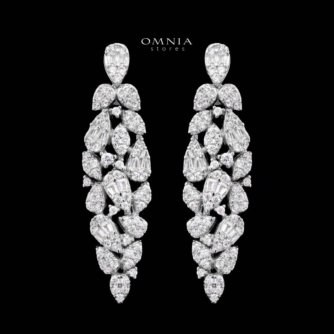 Omnia Alina White Bridal Full Set in High Quality Zircon Stone Rhodium Plated