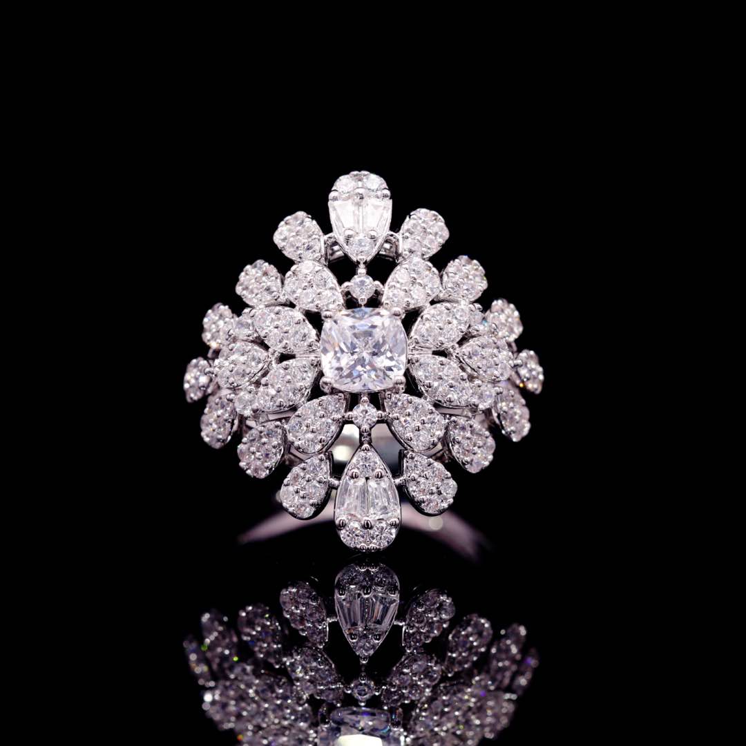 Omnia Asal White Luxury Bridal Full Set in High Quality Zircon Stone Premium Rhodium Plated - OMNIASTORES KSA