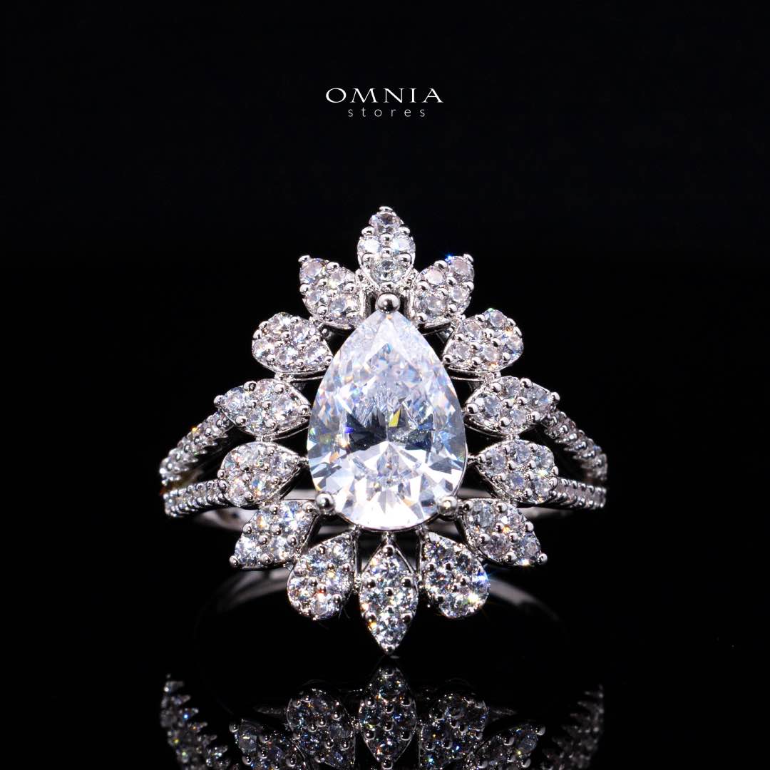 Omnia Asrar White Bridal Full Set in High Quality Zircon Stone Rhodium Plated(16cm only available in KSA) - OMNIASTORES KSA