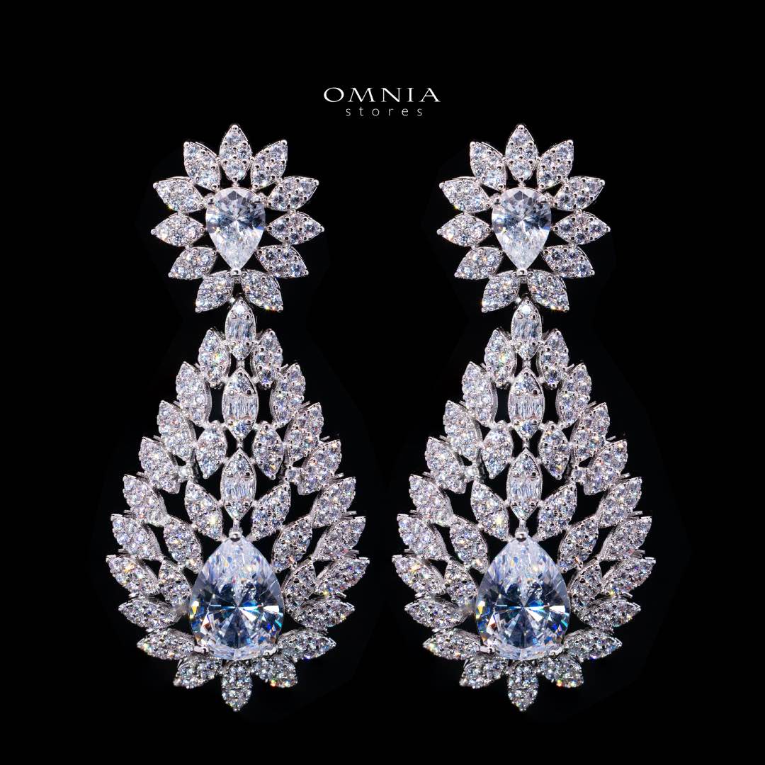 Omnia Asrar White Bridal Full Set in High Quality Zircon Stone Rhodium Plated(16cm only available in KSA) - OMNIASTORES KSA