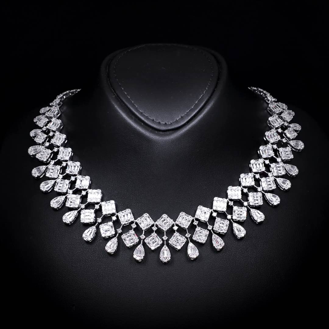 Omnia Kacey White Pearl Luxury Bridal Full Set in High Quality Zircon Stone Premium Rhodium Plated - OMNIASTORES KSA