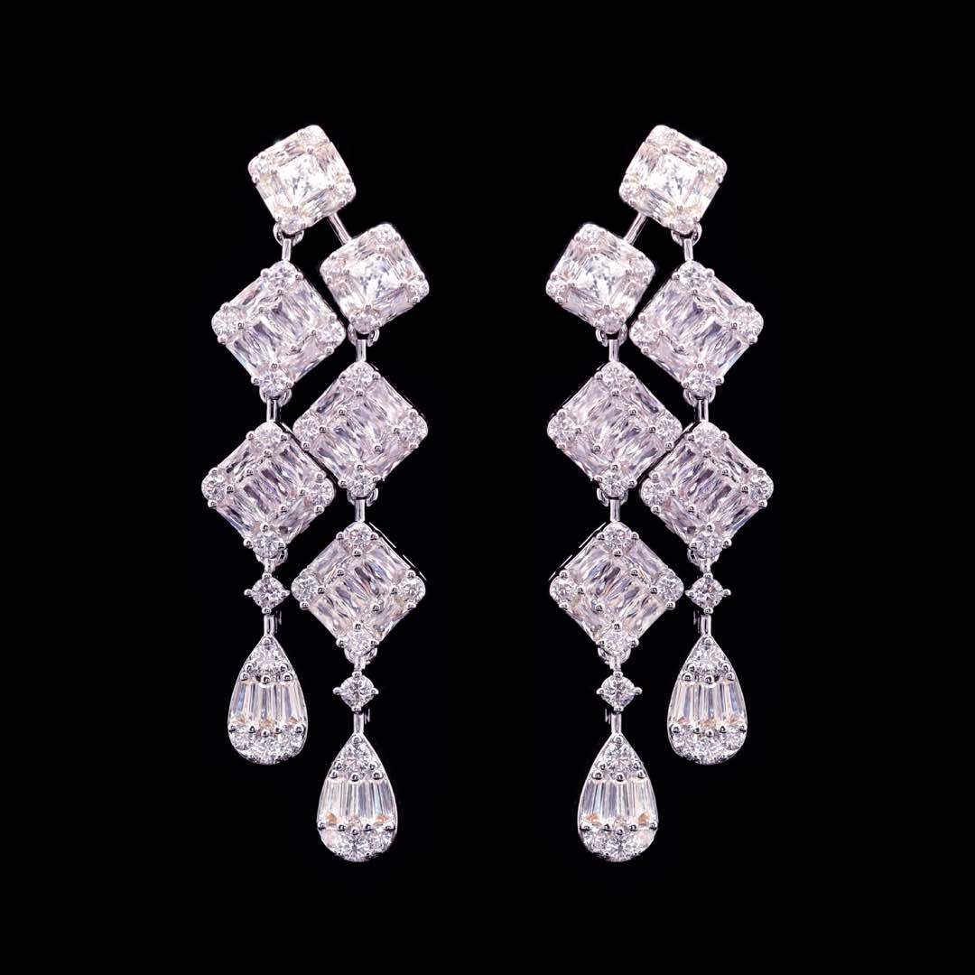 Omnia Kacey White Pearl Luxury Bridal Full Set in High Quality Zircon Stone Premium Rhodium Plated - OMNIASTORES KSA