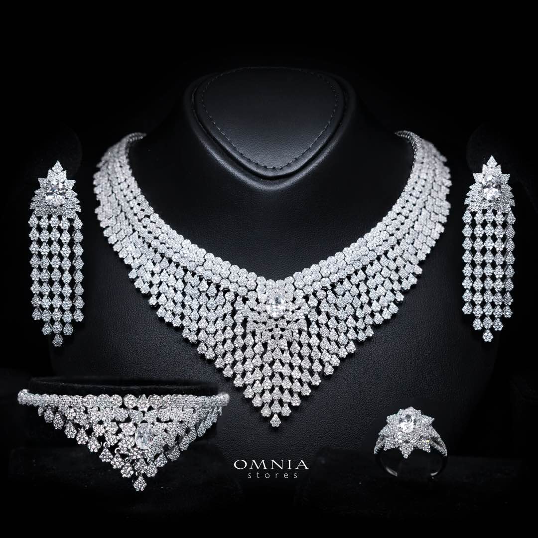 Scarlet White Bridal Full Set in 925 Silver High Quality Simulated Diamonds