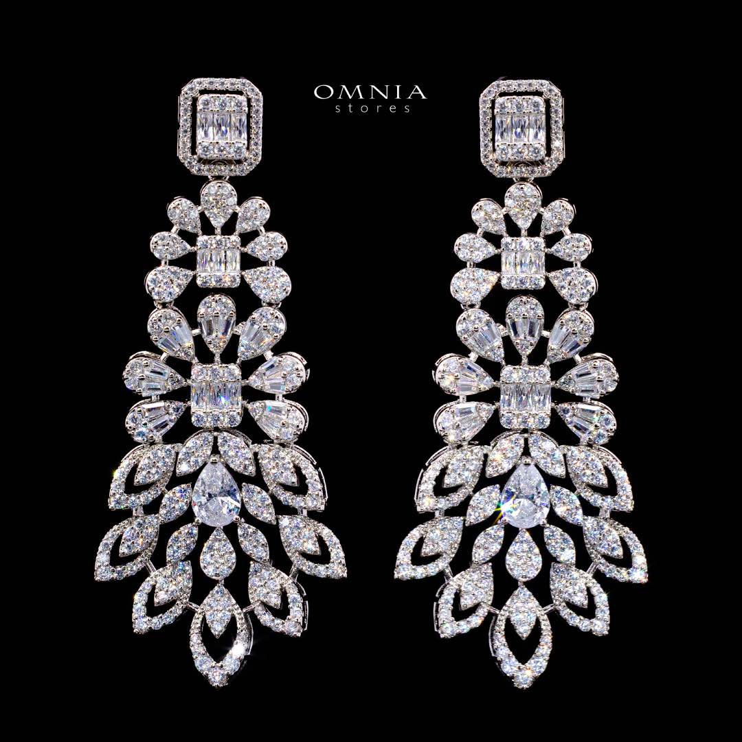 Omnia Athar White Luxury Bridal Full Set in High Quality Zircon Stone Rhodium Plated - OMNIASTORES KSA