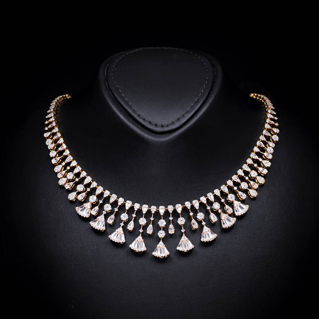 Omnia Camilla Gold Luxury Bridal Full Set in High Quality Rhodium Plated Zircon Stones - OMNIASTORES KSA