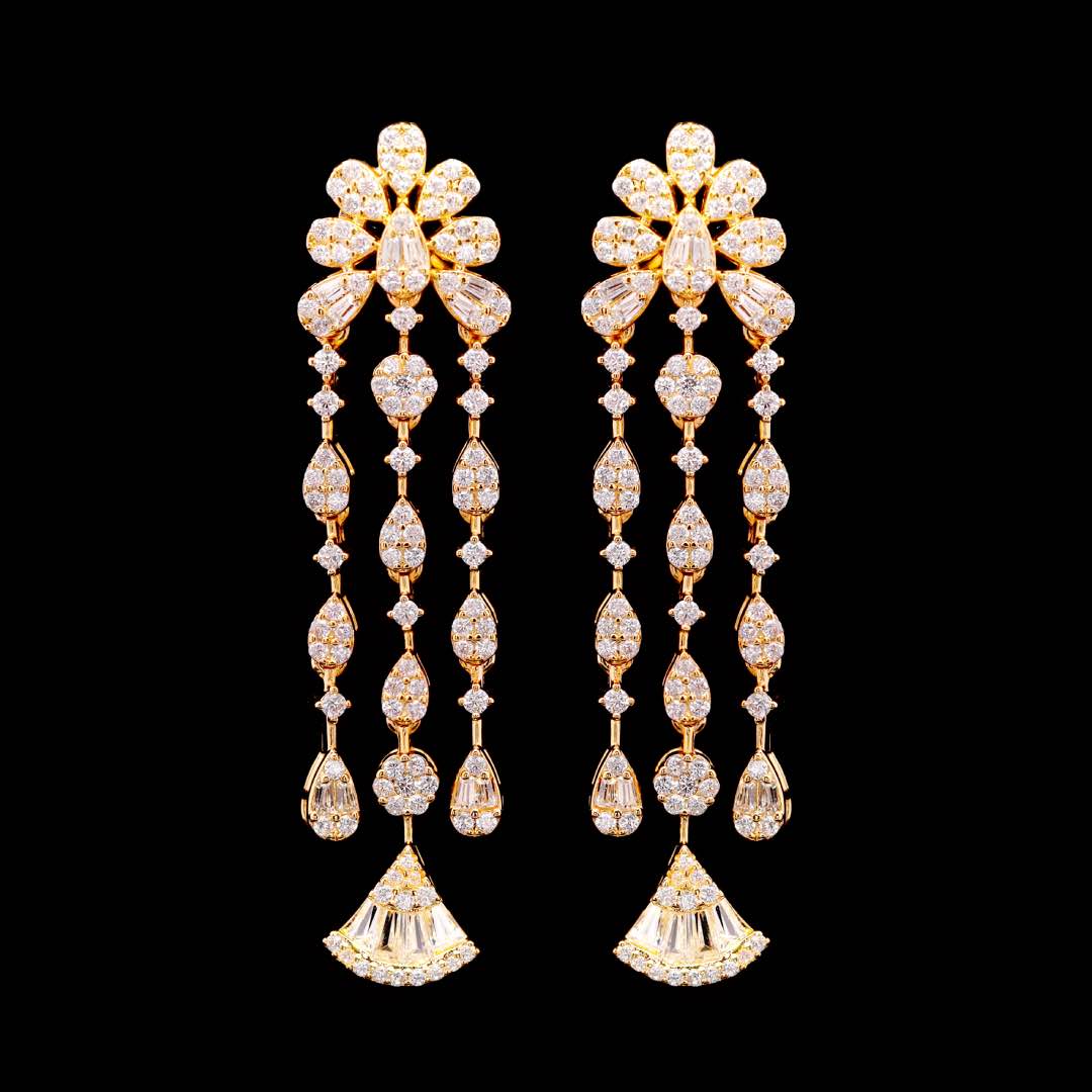 Omnia Camilla Gold Luxury Bridal Full Set in High Quality Rhodium Plated Zircon Stones - OMNIASTORES KSA