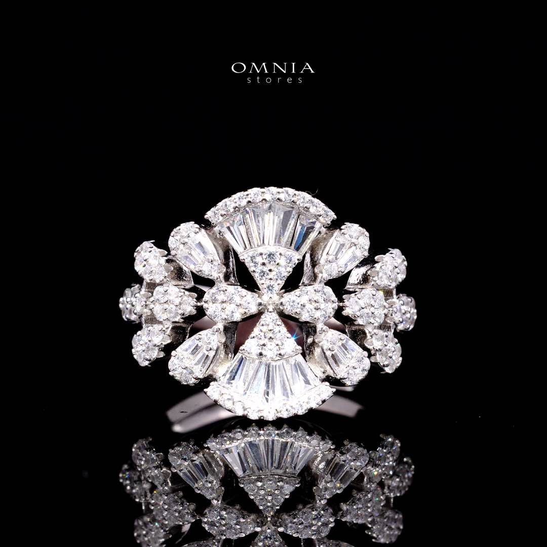Omnia Rimal White Bridal Full Set in 925 Silver with High Quality Simulated Diamonds - OMNIASTORES KSA