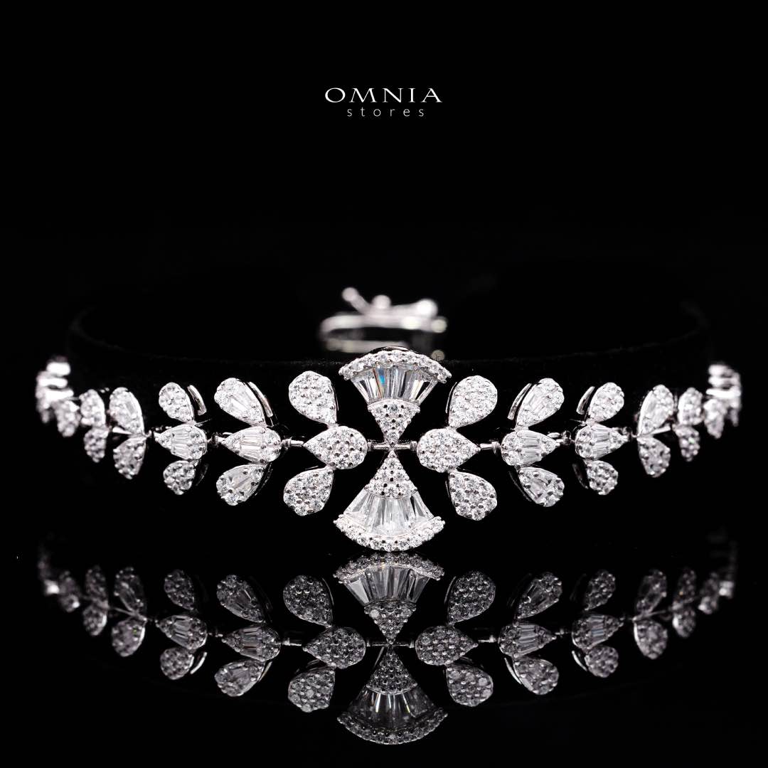 Omnia Camilla White Luxury Bridal Full Set in High Quality Rhodium Plated Zircon Stones - OMNIASTORES KSA
