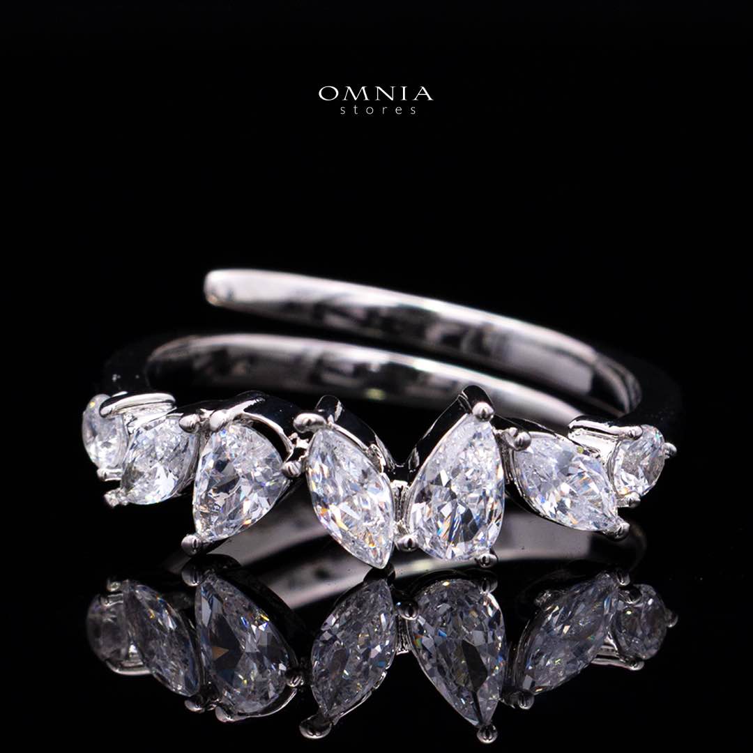 Omnia Claire White Bridal Full Set in High Quality Zircon Stone in Rhodium Plated - OMNIASTORES KSA