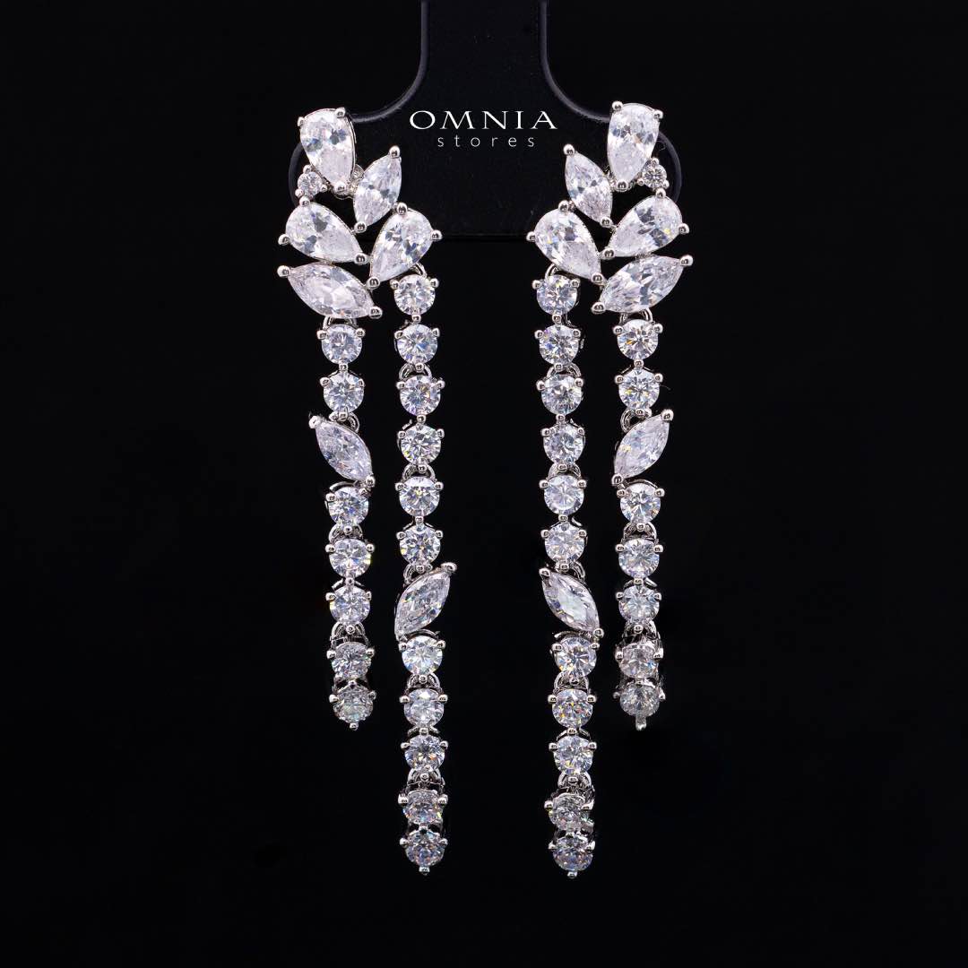 Omnia Claire White Bridal Full Set in High Quality Zircon Stone in Rhodium Plated - OMNIASTORES KSA