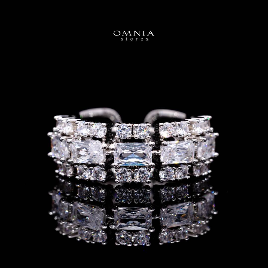 Omnia Hedieh White Bridal Full Set in High Quality Zircon Stone in Rhodium Plated - OMNIASTORES KSA