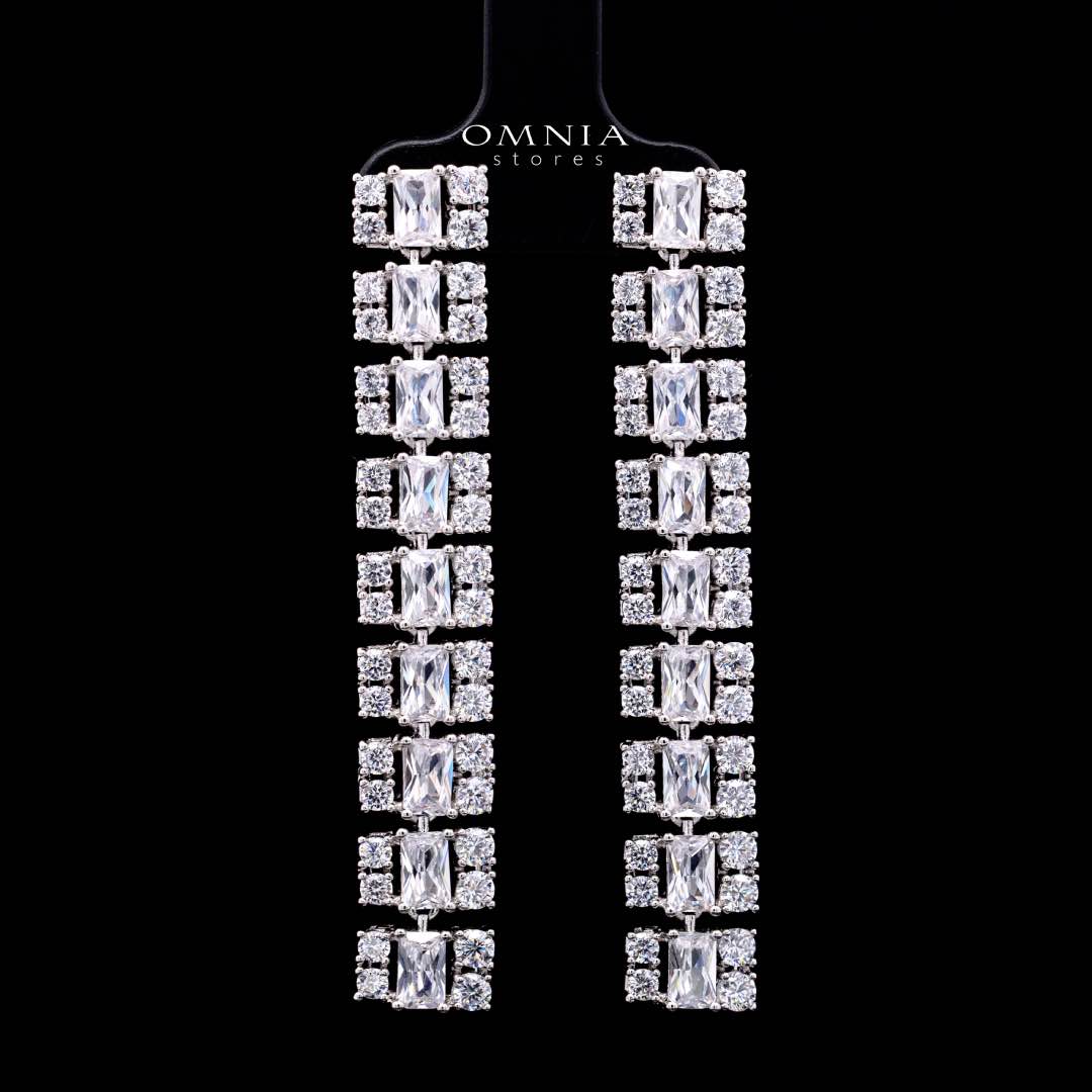 Omnia Hedieh White Bridal Full Set in High Quality Zircon Stone in Rhodium Plated - OMNIASTORES KSA