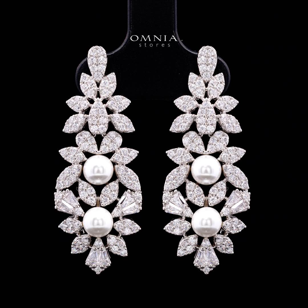Omnia Maissa Bridal Full Set Accessories in High Quality Zircon Stone in Rhodium Plated - OMNIASTORES KSA