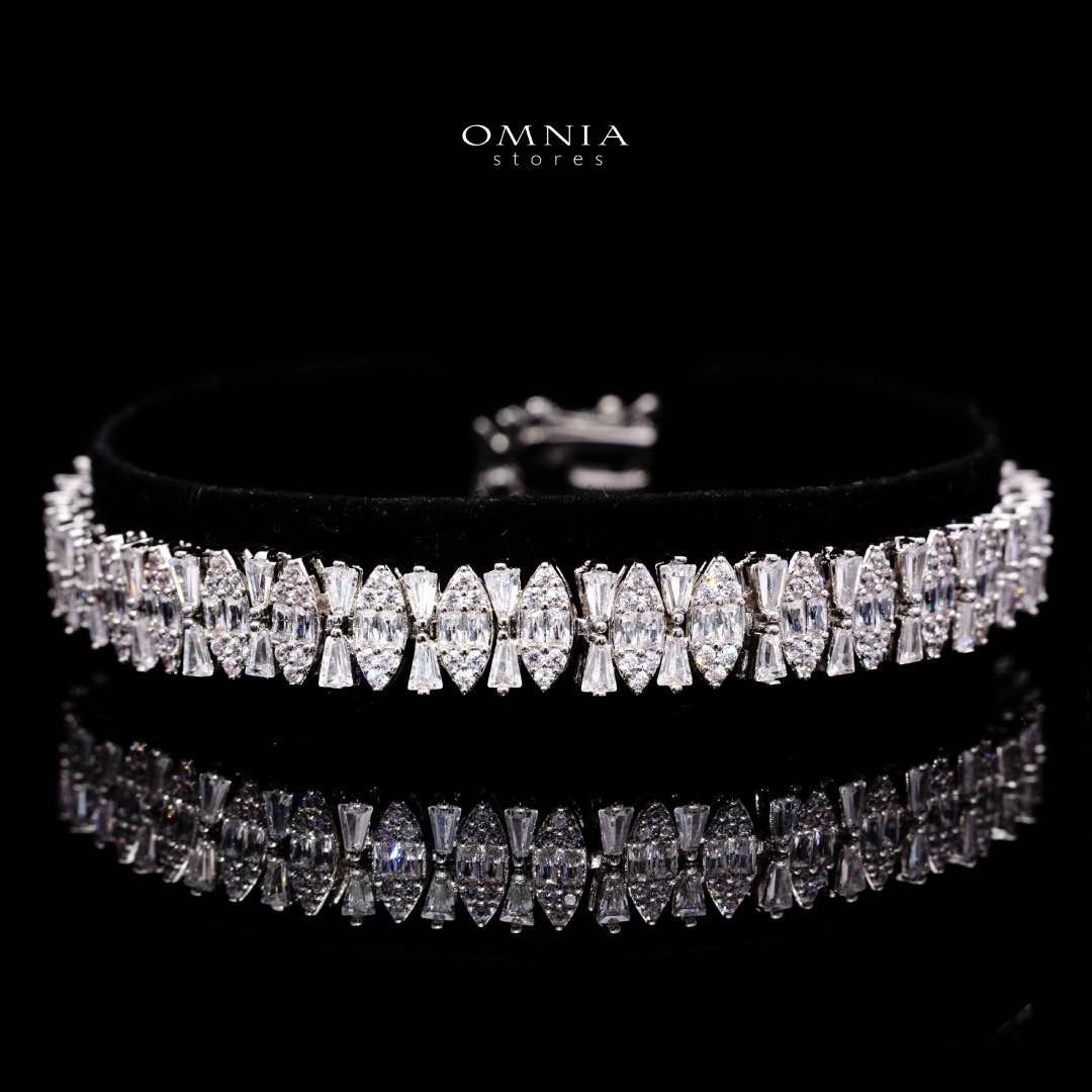 Omnia Manahil White Luxury Bridal Full Set in High Quality Zircon Stone Rhodium Plated - OMNIASTORES KSA