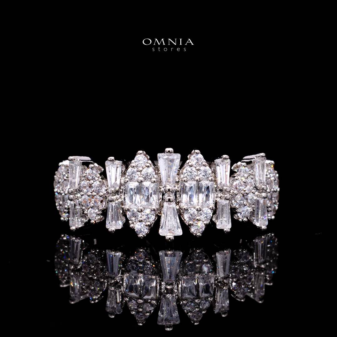 Omnia Manahil White Luxury Bridal Full Set in High Quality Zircon Stone Rhodium Plated - OMNIASTORES KSA