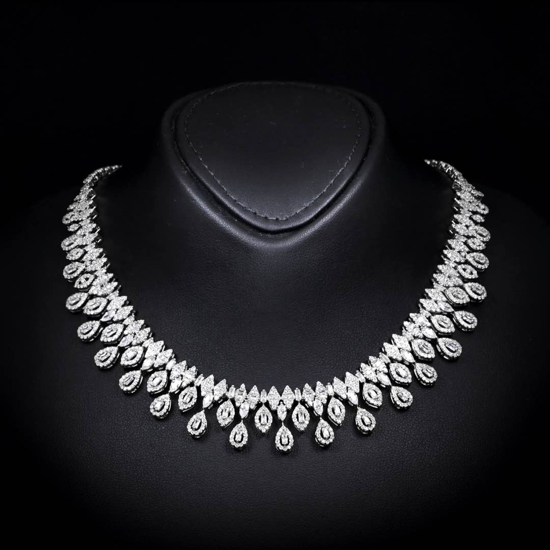 Omnia Sofia White Luxury Bridal Full Set in High Quality Zircon Stone Premium Rhodium Plated - OMNIASTORES KSA