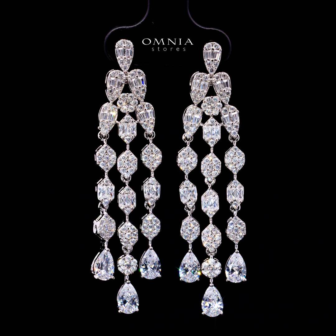 Omnia Myla White Luxury Bridal Full Set in High Quality Zircon Stone in Rhodium Plated