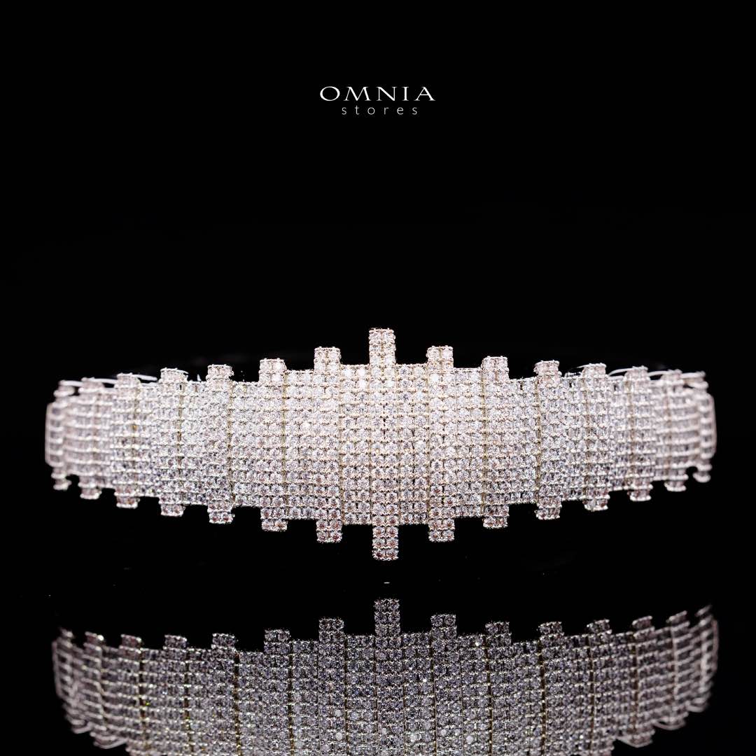 Omnia Ashley White Luxury Bridal Full Set Accessories High Quality Zircon Stone in Rhodium Plated