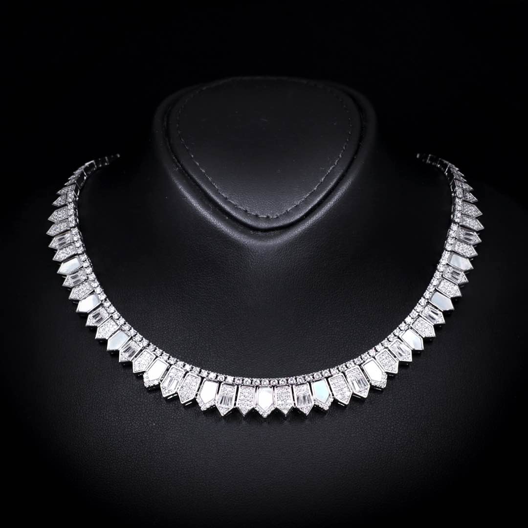 Omnia Shareefa White Luxury Bridal Full Set Accessories in High Quality Zircon Stone Premium Rhodium Plated - OMNIASTORES KSA