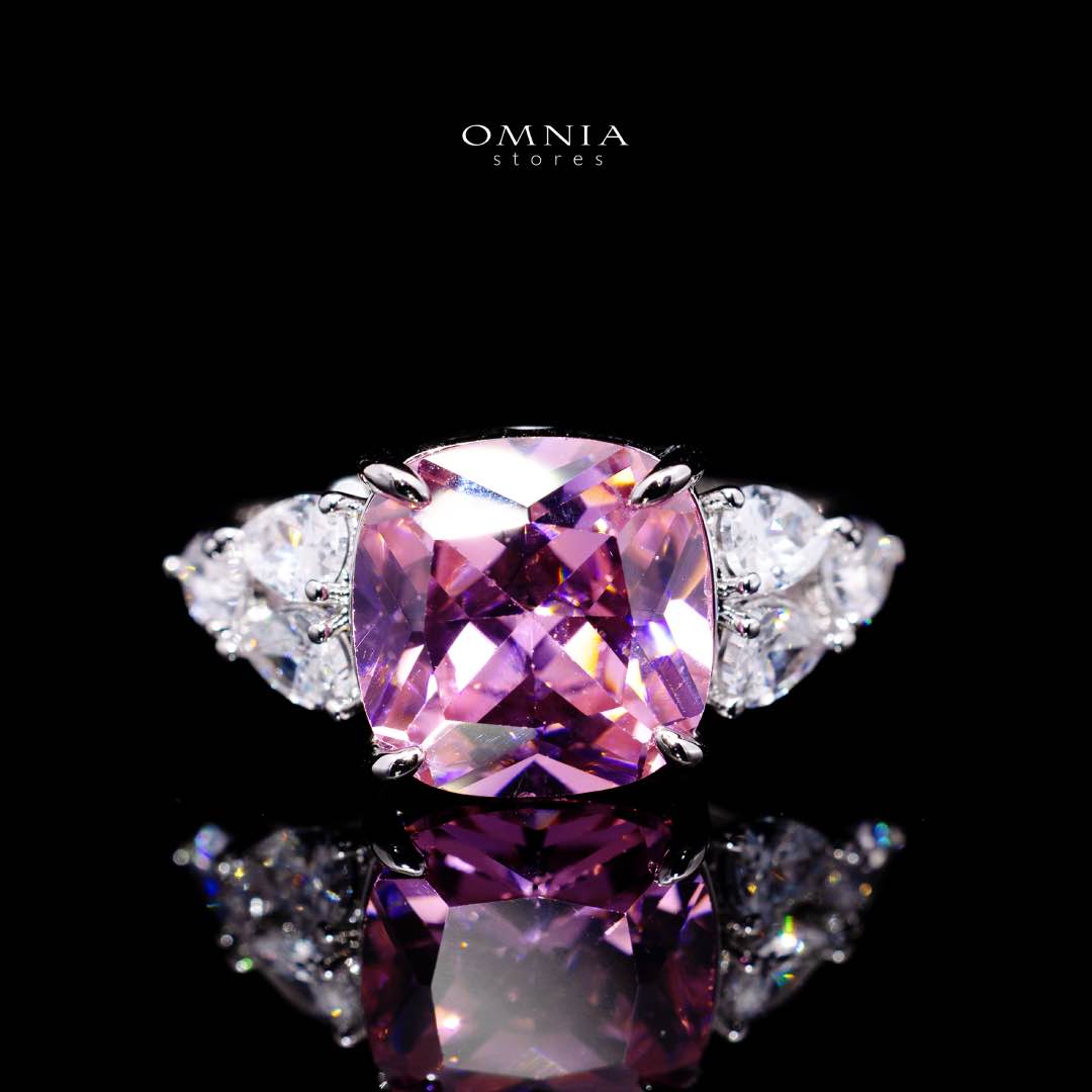 Nazaha Bridal Full Set in Rhodium Plated with High Quality White and Pink Zircon Stones