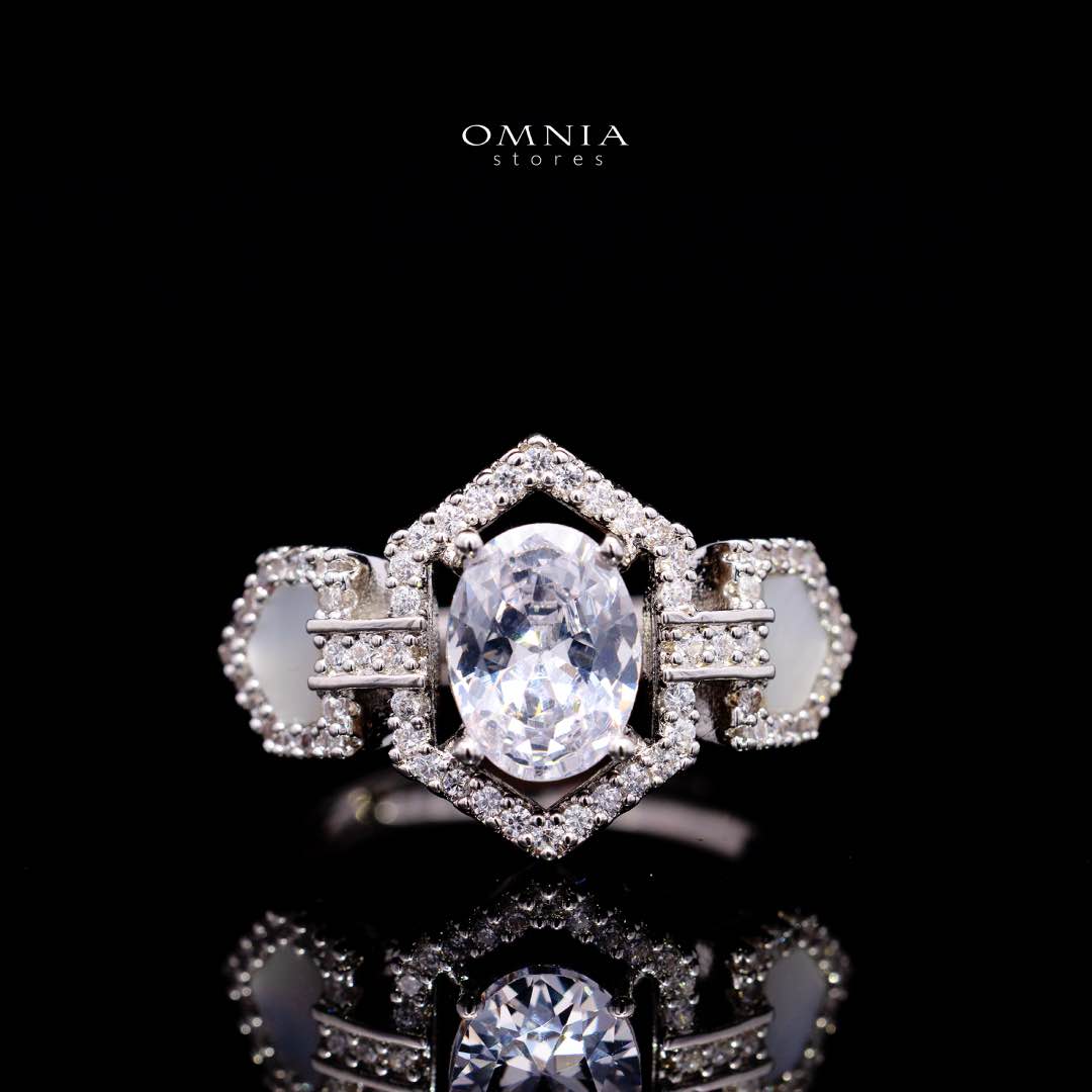 Omnia Rihana White Luxury Bridal Full Set Accessories in High Quality Zircon Stone in Rhodium Plated