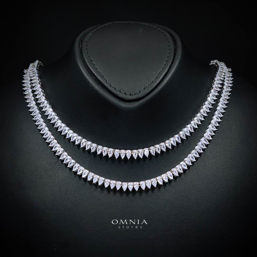 Ezarah White Luxury Bridal Full Set in High Quality Rhodium Plated Zircon Stones - OMNIASTORES KSA