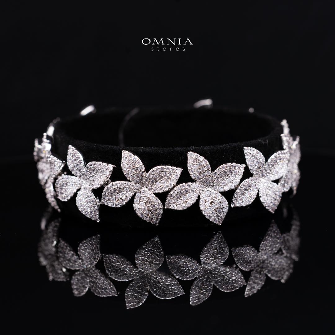Omnia Laura White Luxury Bridal Full Set in High Quality Rhodium Plated Zircon Stones - OMNIASTORES KSA