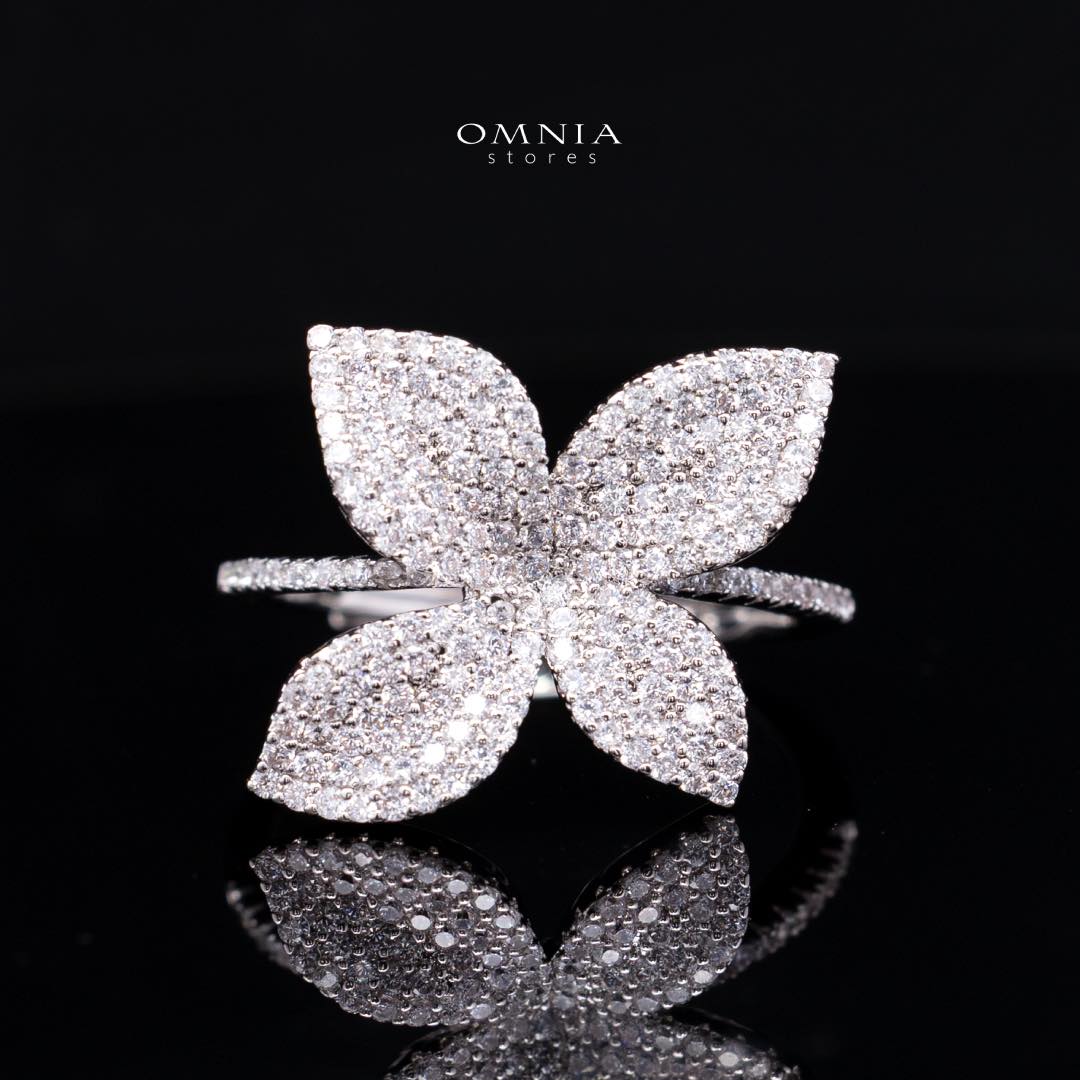 Omnia Laura White Luxury Bridal Full Set in High Quality Rhodium Plated Zircon Stones - OMNIASTORES KSA