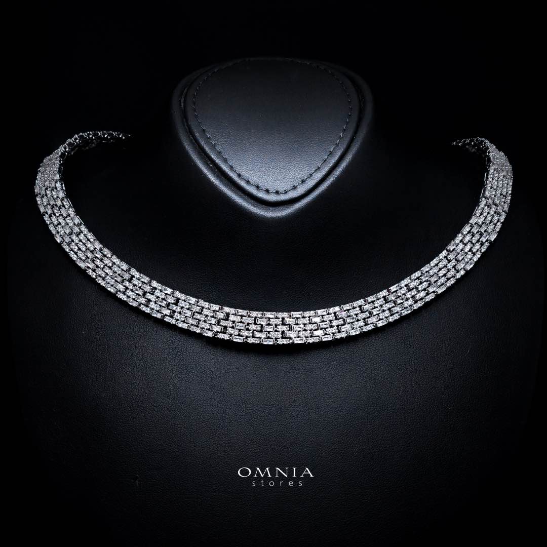 Omnia Zehra White Luxury Bridal Full Set in High Quality Zircon Stone in Rhodium Plated - OMNIASTORES KSA