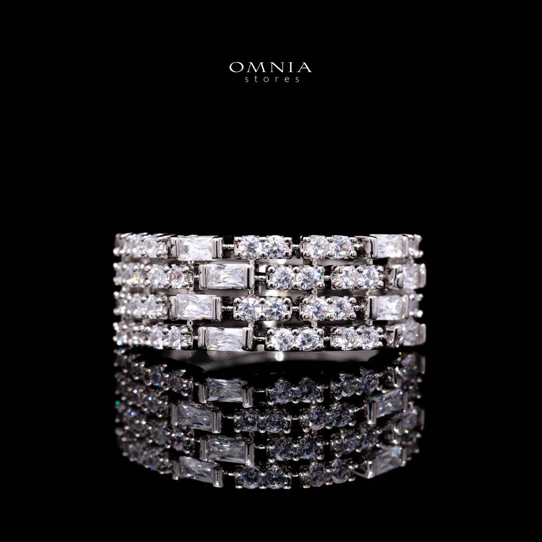 Omnia Zehra White Luxury Bridal Full Set in High Quality Zircon Stone in Rhodium Plated - OMNIASTORES KSA