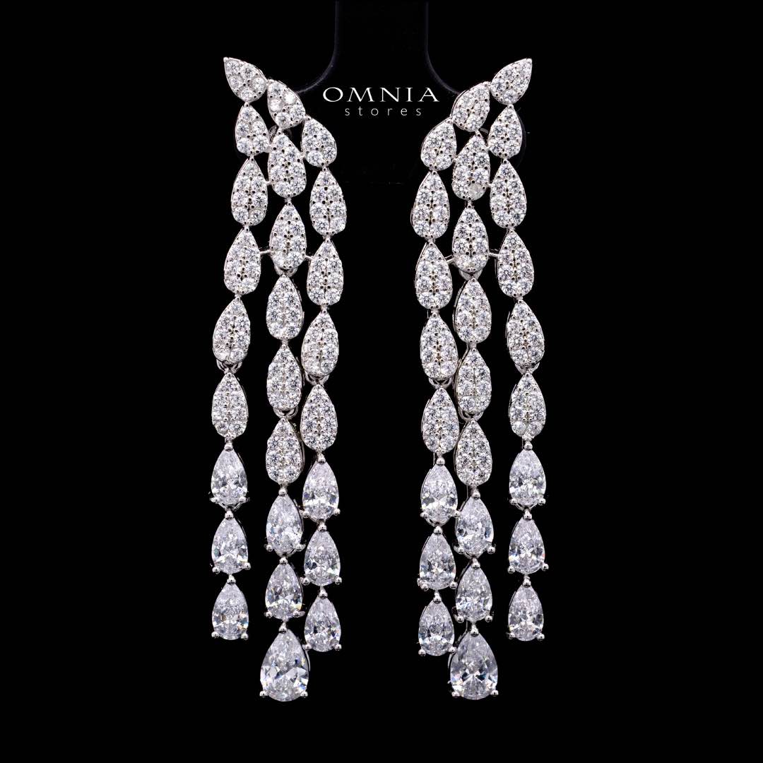 Omnia Amrah Luxury Bridal White Full Set in High Quality Zircon Stone Rhodium Plated - OMNIASTORES KSA