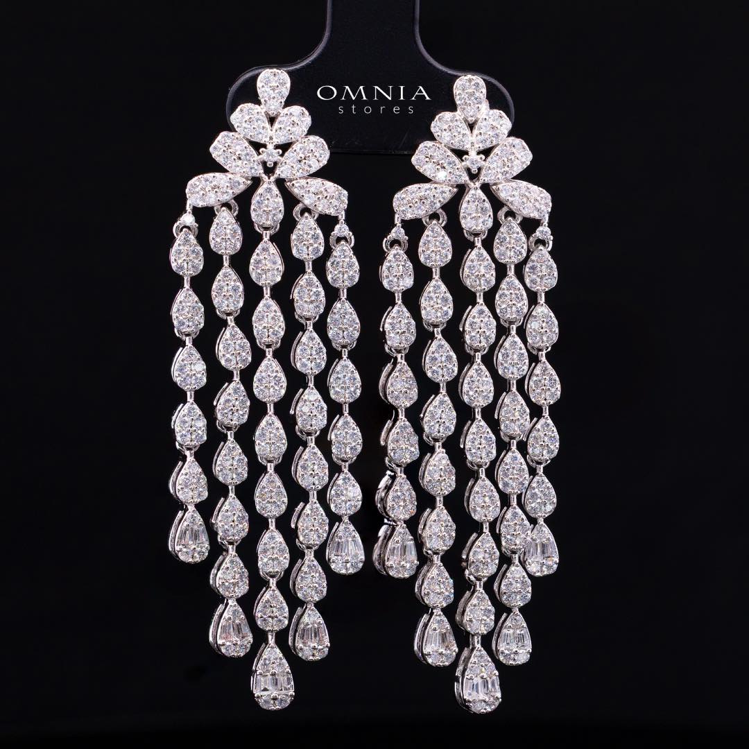 Omnia Beretta Luxury White Bridal Full Set in High Quality Zircon Stone Rhodium Plated(Size 16 Only Available in KSA) - OMNIASTORES KSA