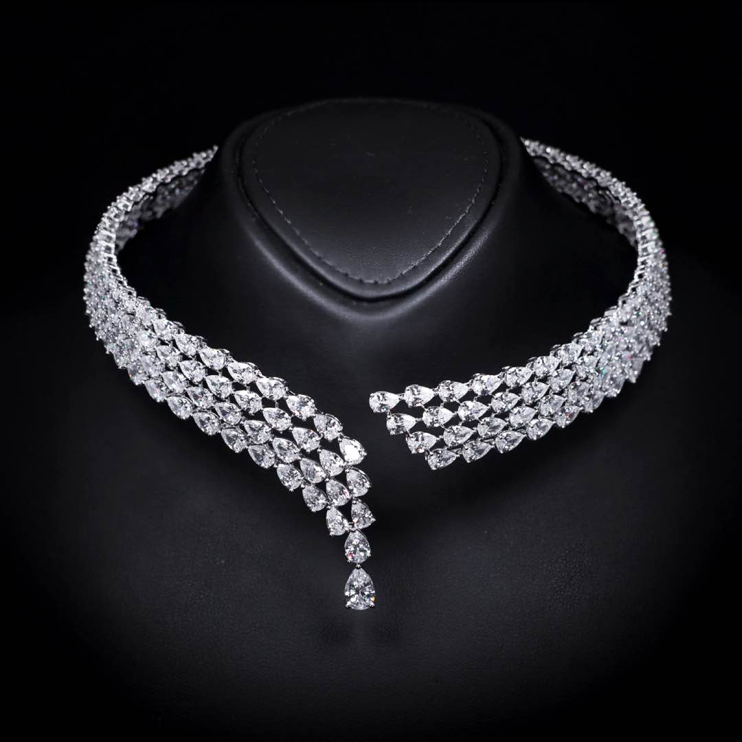 Omnia Ciara White Luxury Bridal Full Set in High Quality Zircon Stone Premium Rhodium Plated - OMNIASTORES KSA