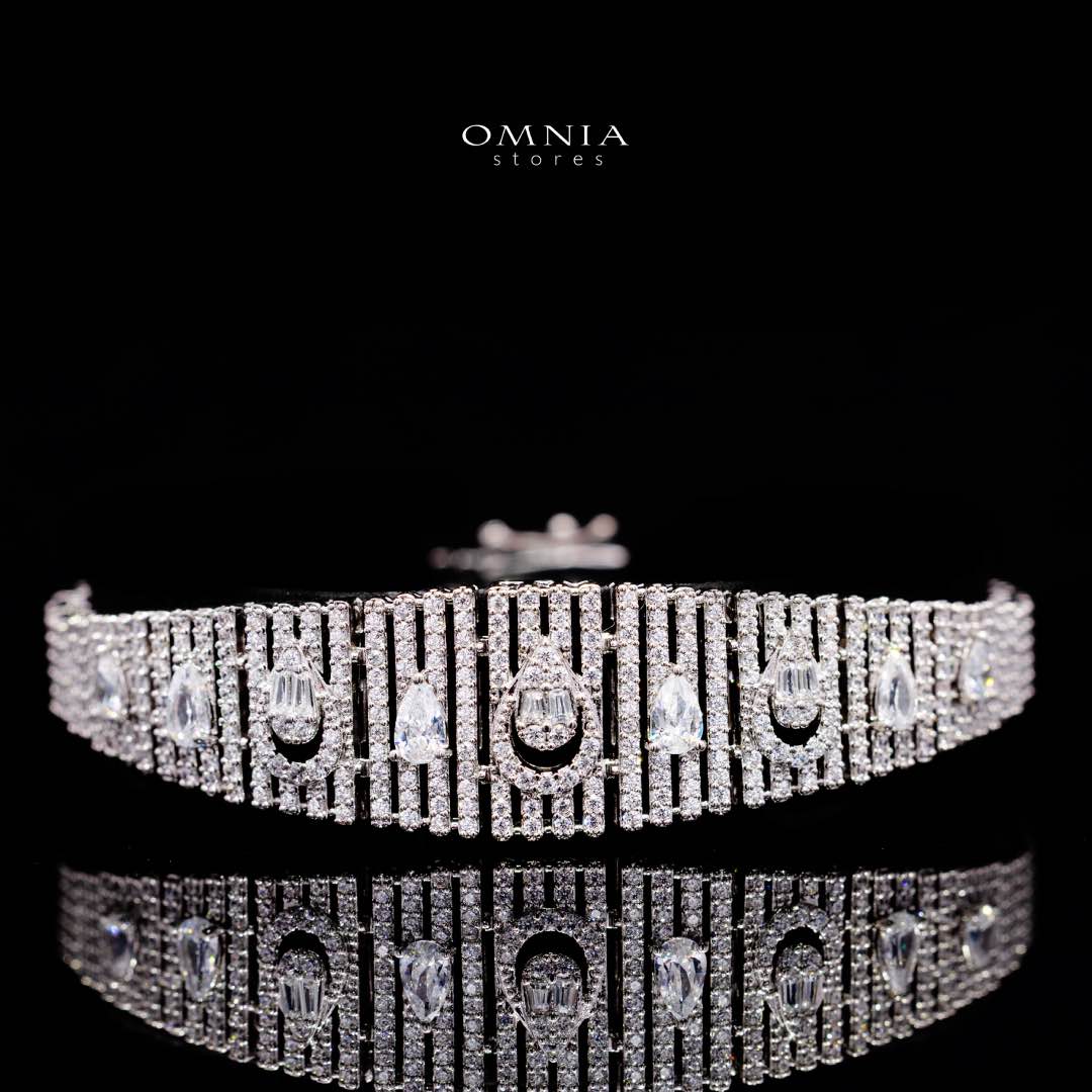 Katherine White Luxury Bridal Full Set in High Quality Rhodium Plated Zircon Stones