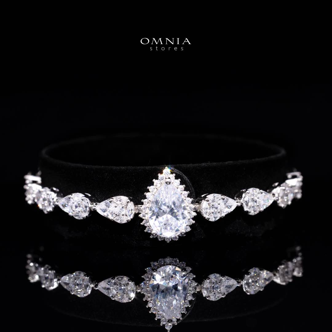 Omnia Radya White Bridal Full Set in High Quality Zircon Stone Rhodium Plated - OMNIASTORES KSA