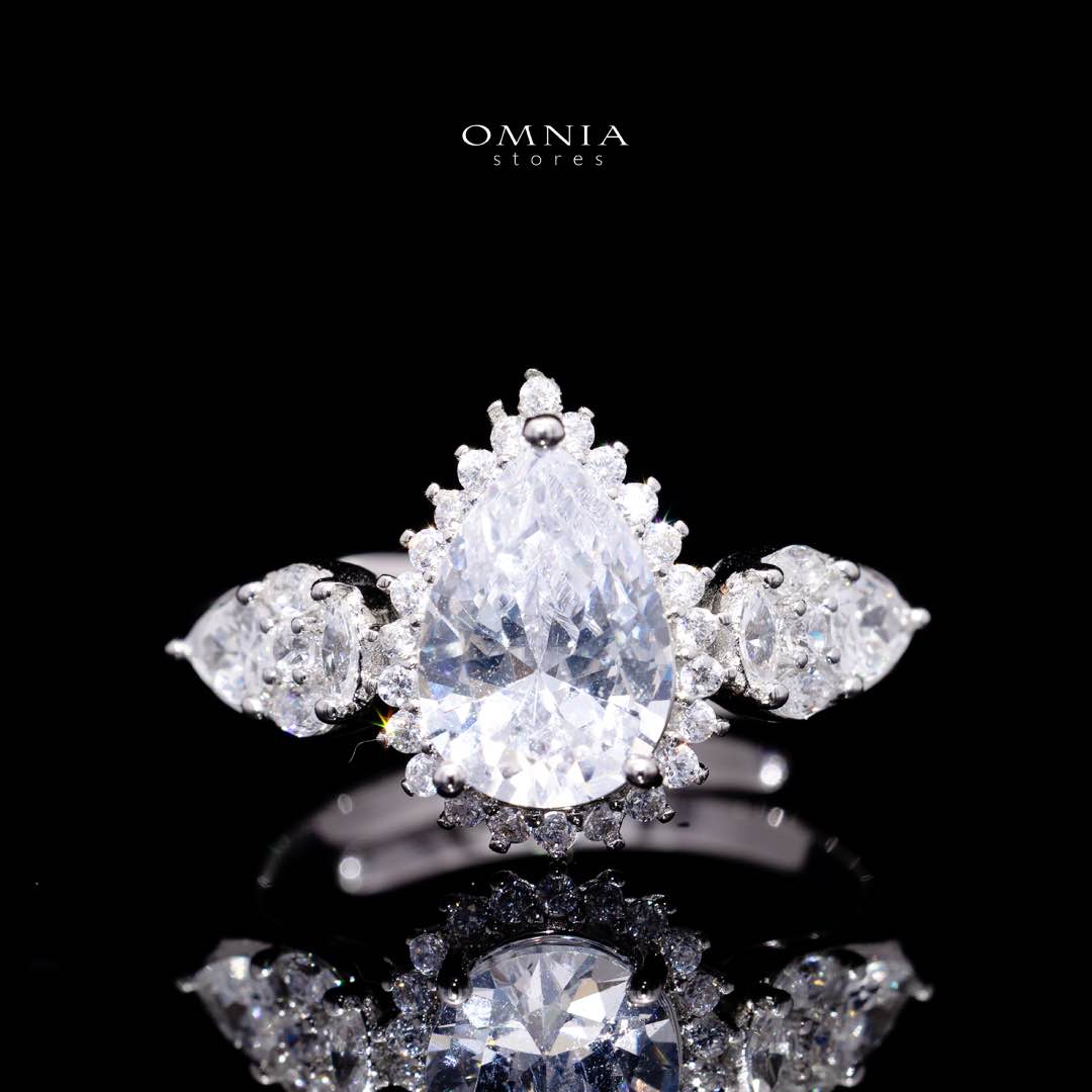Omnia Radya White Bridal Full Set in High Quality Zircon Stone Rhodium Plated - OMNIASTORES KSA