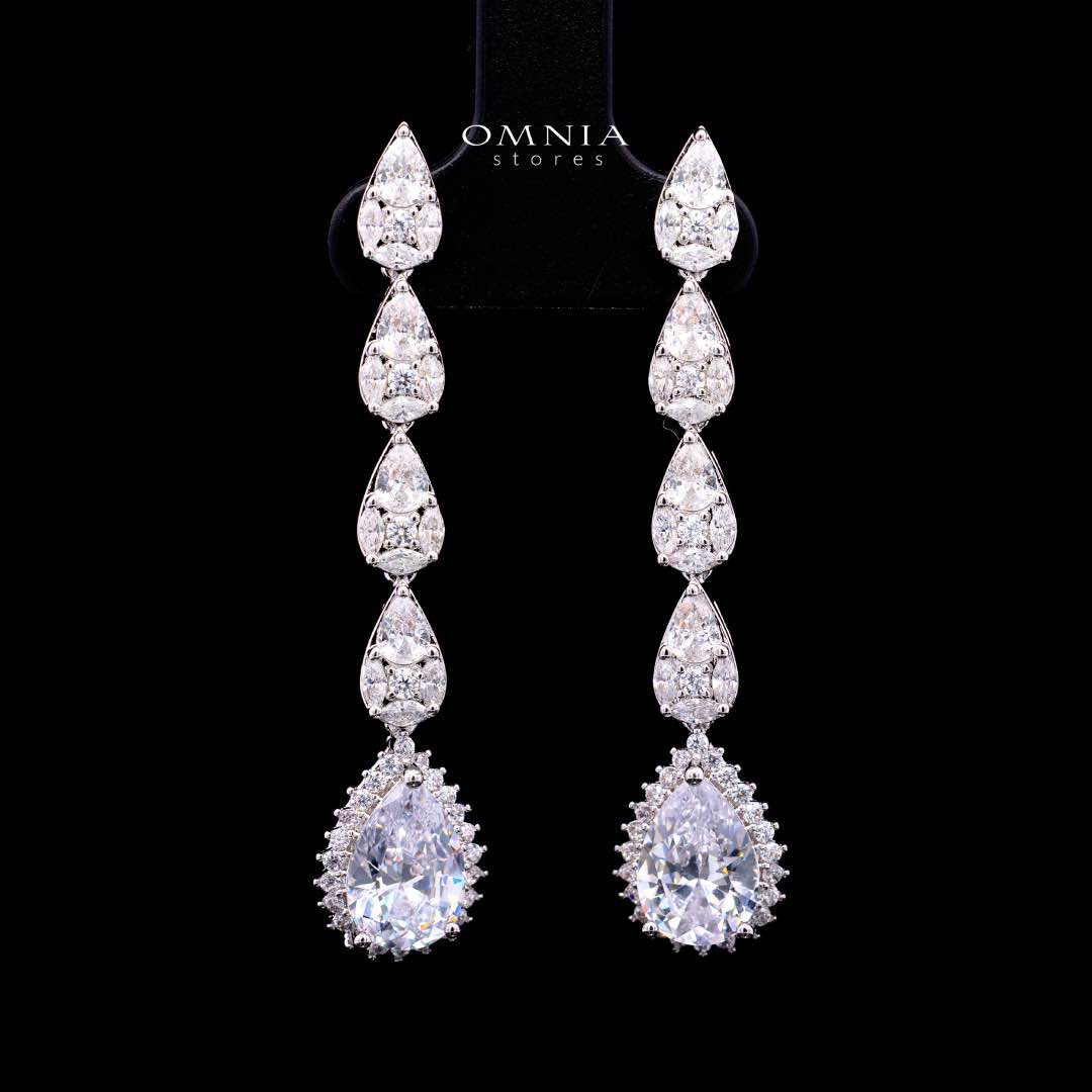 Omnia Radya White Bridal Full Set in High Quality Zircon Stone Rhodium Plated - OMNIASTORES KSA