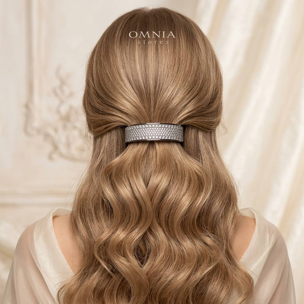 Omnia Anaan White Hair Clip In 925 Silver High Quality Lab Crafted Stones - OMNIASTORES KSA
