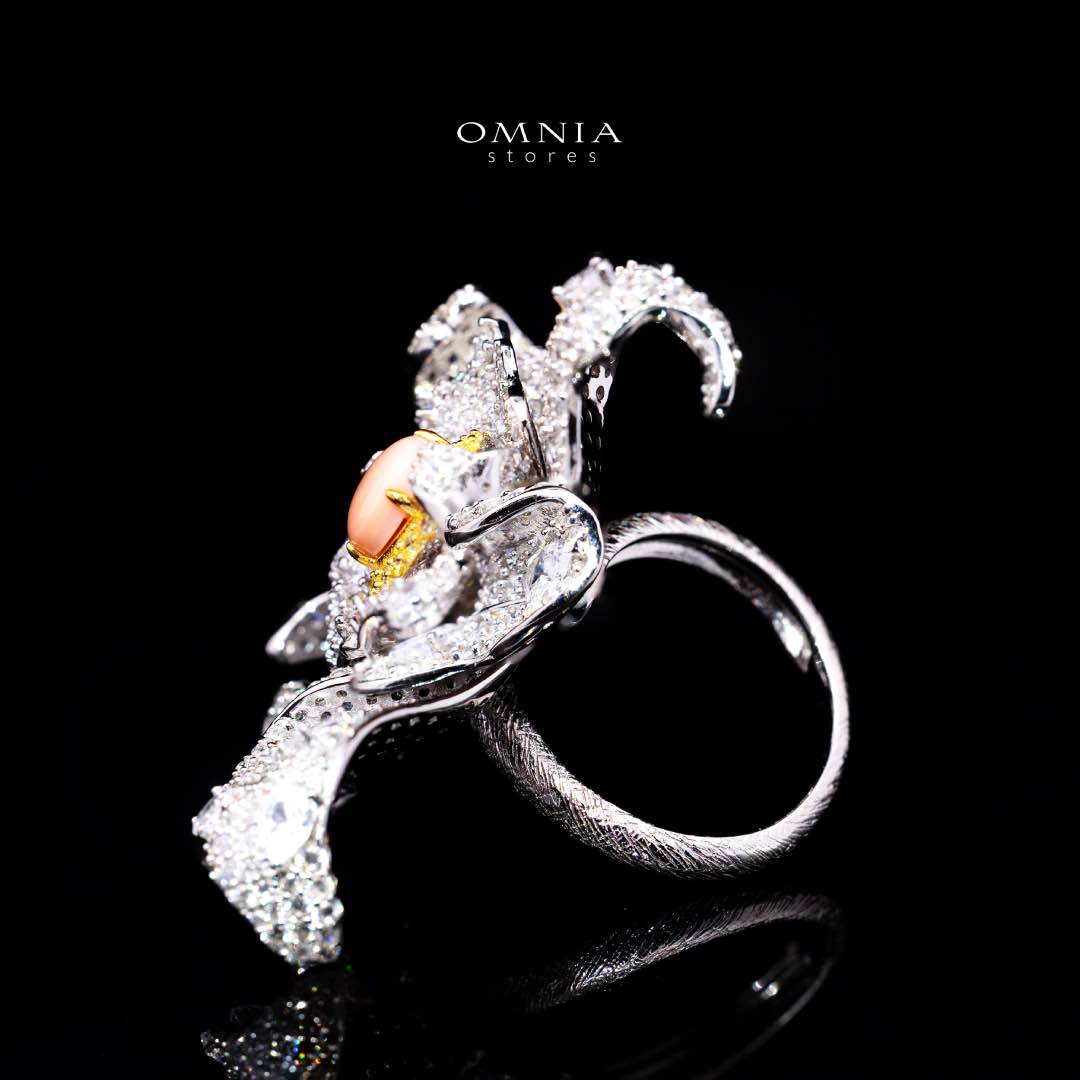 Omnia Aida Ring 92.5 Silver High Quality Simulated diamonds