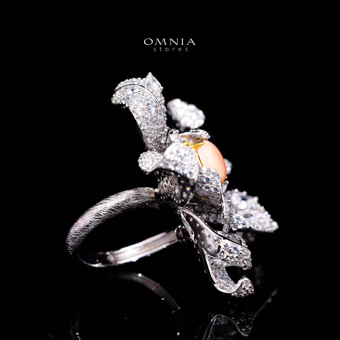 Omnia Aida Ring 92.5 Silver High Quality Simulated diamonds