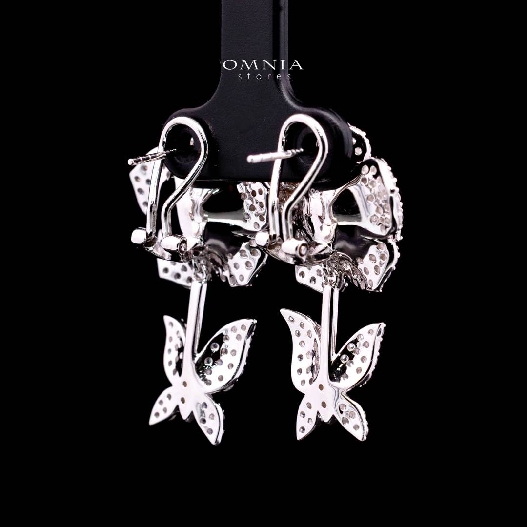 Omnia Olla White Earrings In 925 Silver In High Quality Simulated diamonds