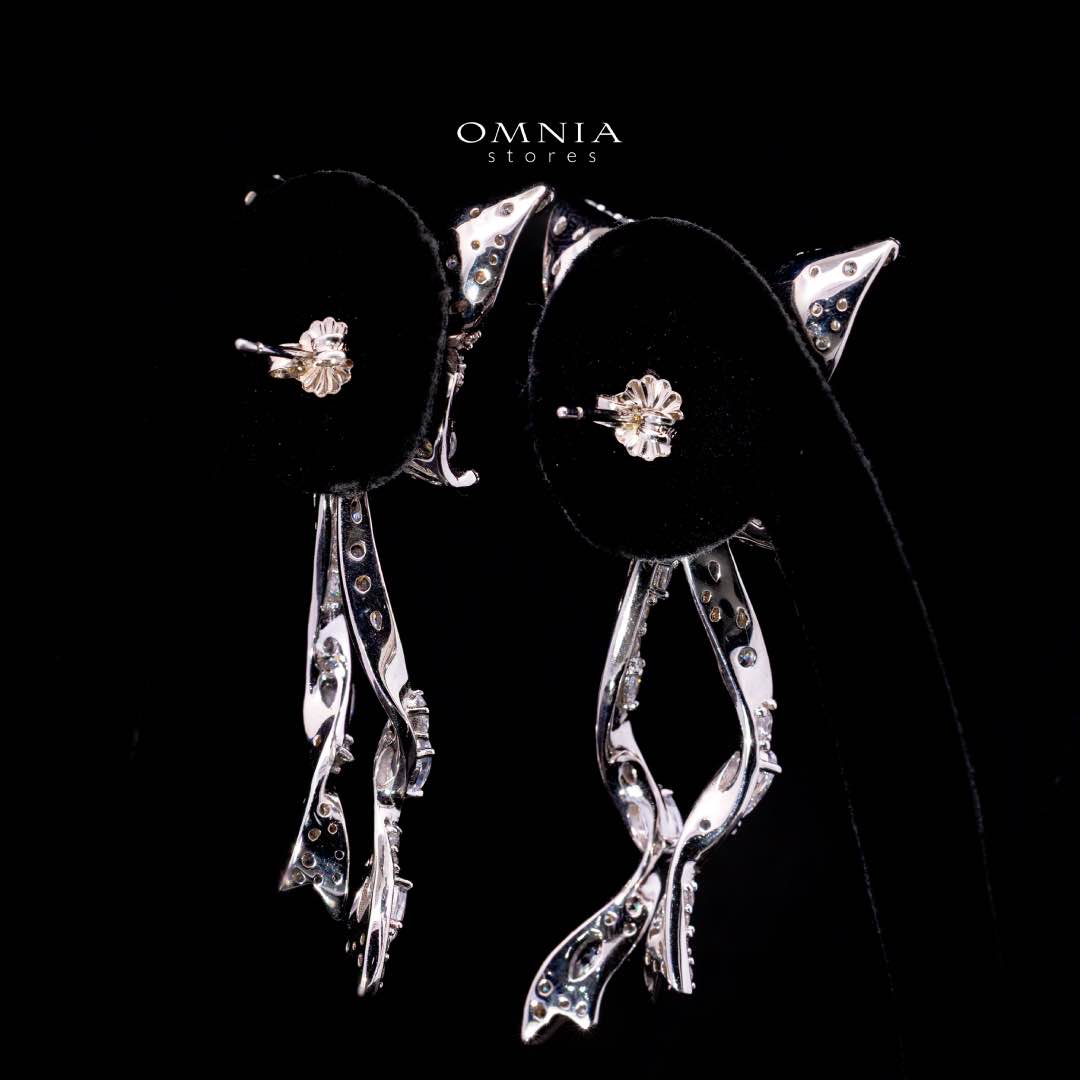 Omnia Zoey Butterfly Drop Earrings in 92.5 Silver with High Quality Simulated Diamonds - OMNIASTORES KSA