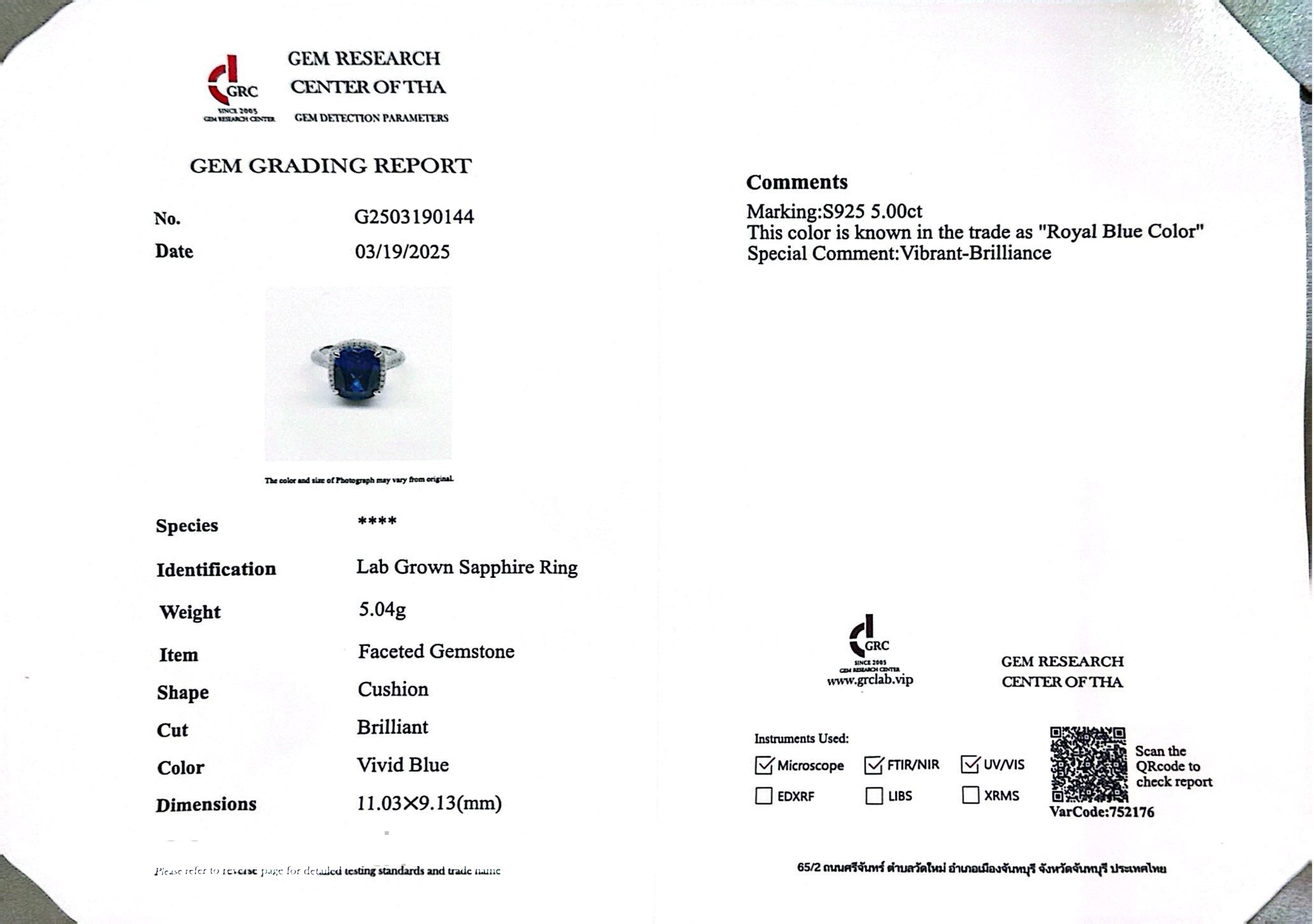 Omnia Huda Blue Ring 92.5 Silver Certified in High Quality Lab Grown Sapphire Stone