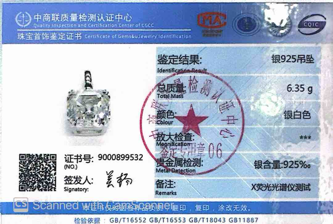 Omnia Ruhina White Cushion Cut Pendant Necklace In 925 Silver High Quality Certified Lab Crafted Stones - OMNIASTORES UAE