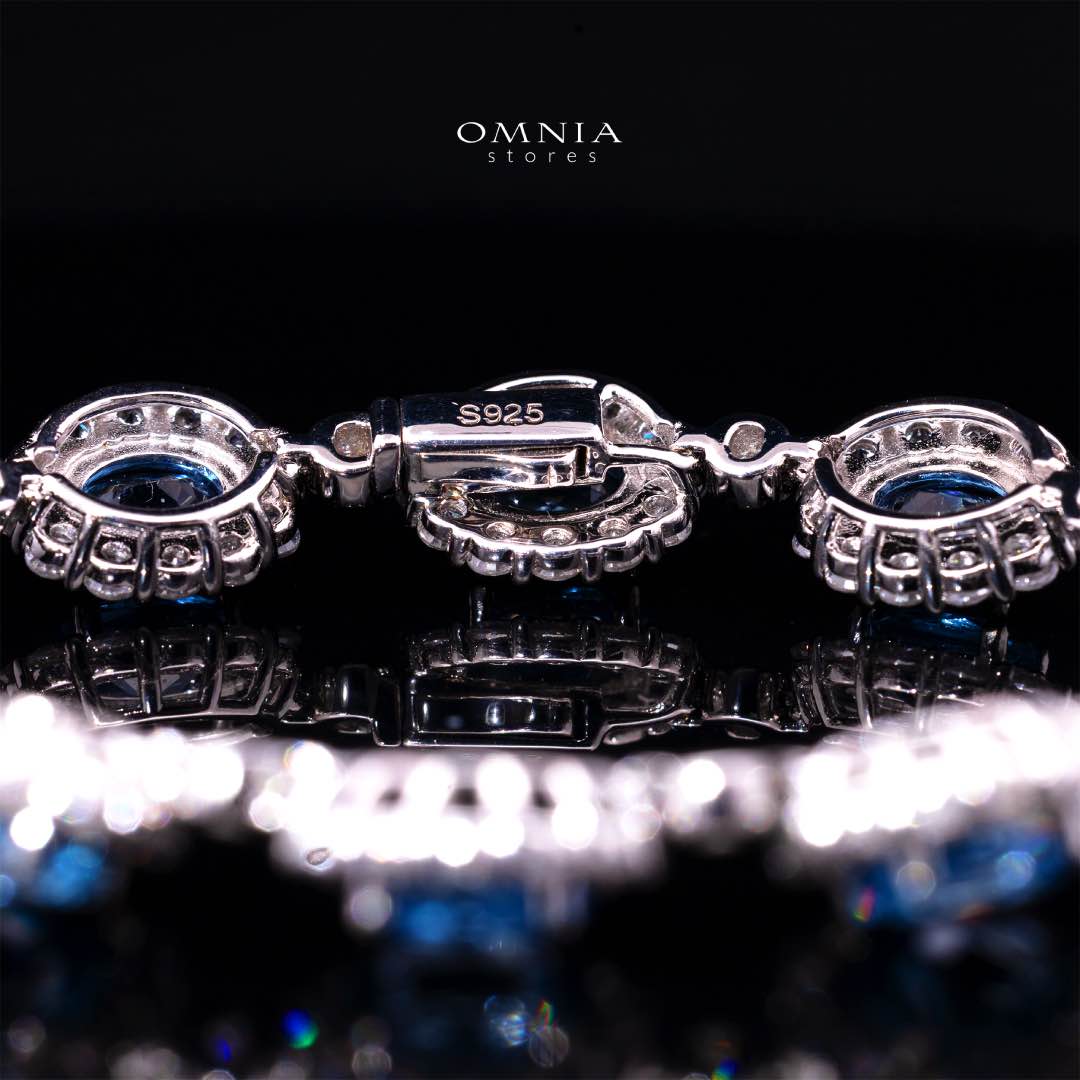 Mahasin Lab Grown Synthetic Spinel Sky Blue Stones With GRC Certified Bracelet in 925 - OMNIASTORES KSA